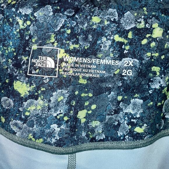 The North Face Plus Size High Rise 7/8 Leggings Beta Blue Lichen Print 2X - Picture 3 of 11